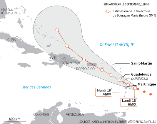 Maria: La Martinique placée en alerte cyclonique maximale