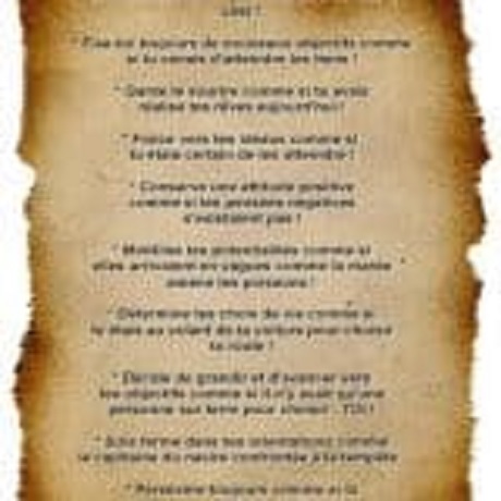 Le Papyrus qui reprend les 10 principes pour Réussir ta Vie !