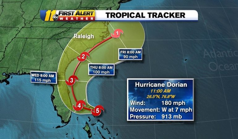 Ouragan Dorian: une grande menace pour les Bahamas et la Floride