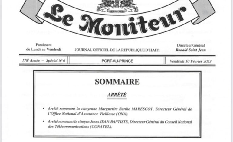 Haïti : le Gouvernement Henry nomme deux nouveaux Directeurs Généraux