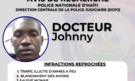 Trafic d'armes - EEH : un avis de recherche émis contre Johnny Docteur