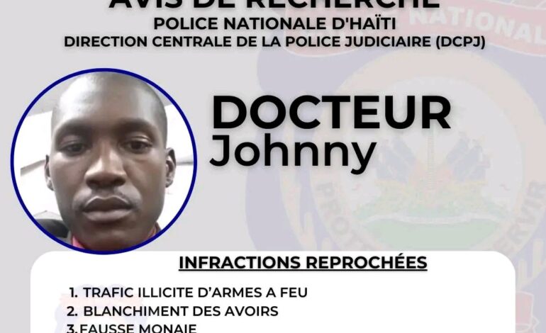 Trafic d’armes – EEH : un avis de recherche émis contre Johnny Docteur