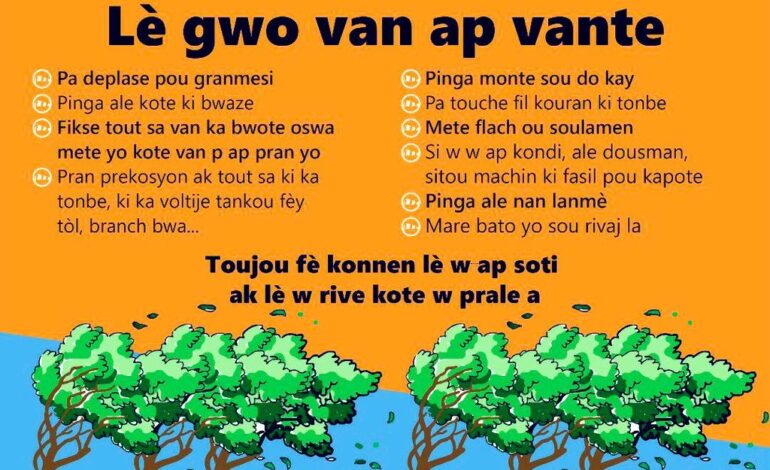 Haïti : des rafales de vent sont prévues jeudi 8 et vendredi 9 juin
