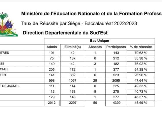 Publication des résultats des examens du bac unique pour le Sud-Est 