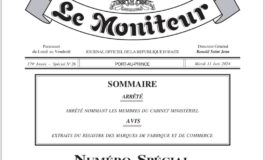 Publication de l'arrêté nommant les membres du cabinet ministériel 